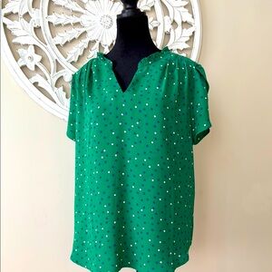 41 Hawthorn Green Polka Dot Blouse